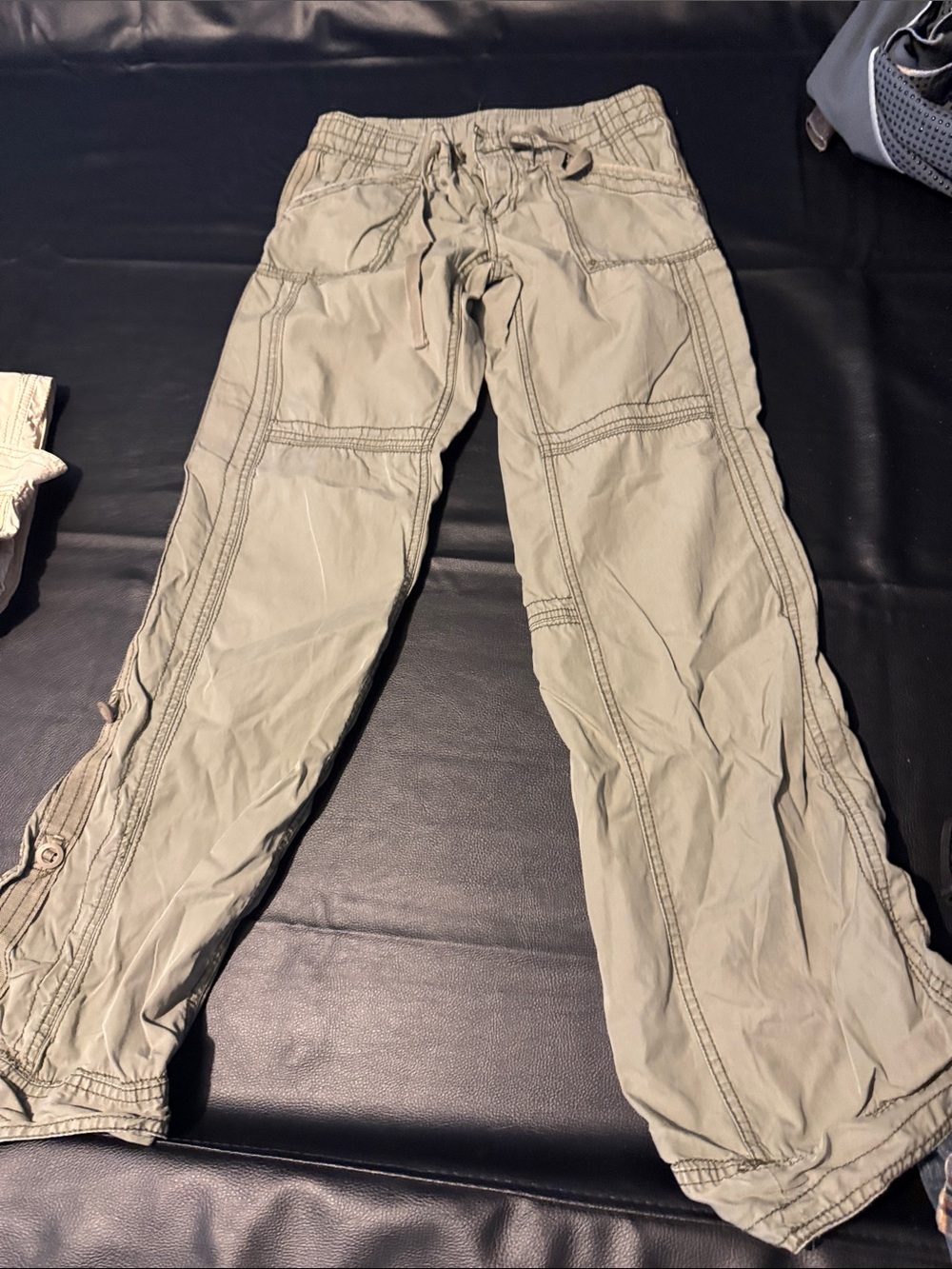 GAP Wide Leg Drawstring Pants - Light Khaki